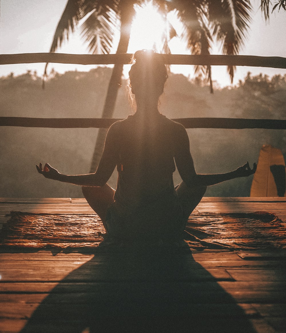 Peaceful meditation in warm natural light