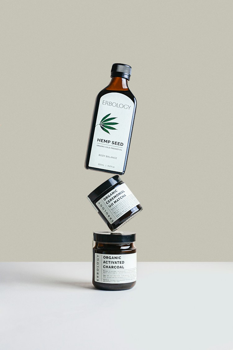 Minimal skincare serum packaging